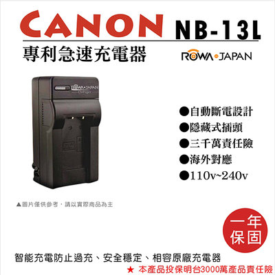 團購網@樂華 For Canon NB-13L 專利快速充電器 NB13L 相容原廠電池 座充 G5X G7X G9X