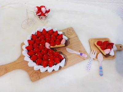 *sweet cake*小舖-不織布蛋糕系列「草苺奶油派塔」成品販售