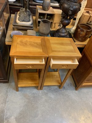 （河東堂）台灣檜木新做1抽屜1層板的高腳几桌。客廳書房小邊櫃。本拍是單件價格。含高級漆做
