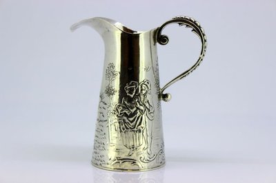 古董小型牛奶壺 - 925 銀