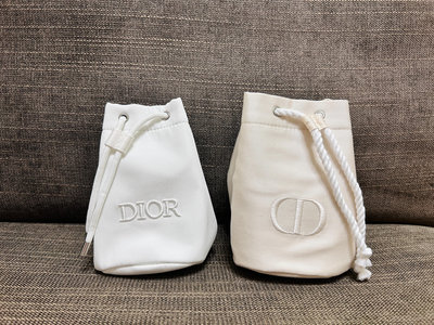Dior( christian dior) 迪奧米色抽繩束口袋/白色抽繩束口袋/金字抽繩束口袋