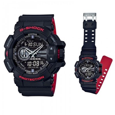 CASIO 手錶公司貨 G-SHOCK 絕對強悍 重機造型GA-400HR-1A黑×紅雙色錶帶GA-400