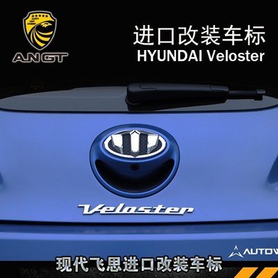 進口Hyundai現代 VELOSTER 車標改裝1.6T/1.6L新款三爪個性立體標志 高品質