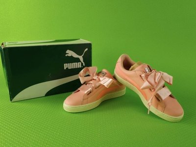 全新 PUMA 玫瑰粉 緞帶 皮革 休閒運動鞋 (US 6)