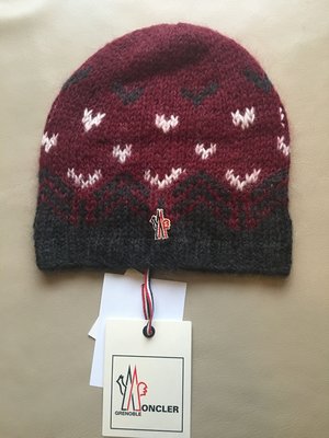[品味人生2]保證全新正品 Moncler Grenoble 棗紅色 毛帽