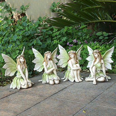 花園少女花仙子歐式創意擺設家居庭院別墅裝飾工藝品樹脂雕像擺件