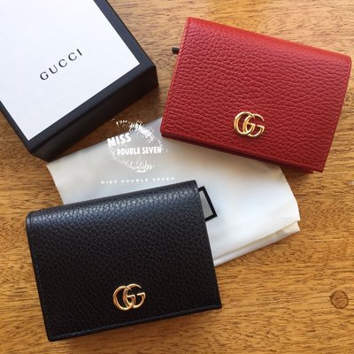 Gucci GG皮夾 Leather card case 超美❤短夾 卡包 紅色 黑色 現貨在台