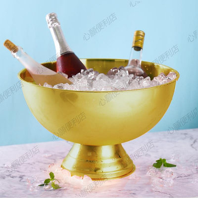 不銹鋼香檳盆紅酒洋酒大冰桶40厘米大號賓治盤桶冰粒桶 酒吧ktv-心願便利店