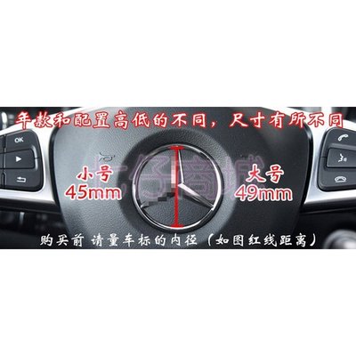 Benz 賓士 碳纖維 方向盤車標貼  A B C E CLASS CLA ML 汽車內飾精品改裝 AMG