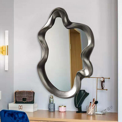 【現貨】北歐網紅異形鏡子不規則裝飾鏡藝術造型鏡子網紅化妝鏡壁掛浴室鏡