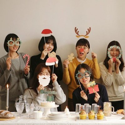 ♀高麗妹♀韓國 Dailylike Photo Props 派對週邊佈置/靡鹿/聖誕樹.帽/禮物(聖誕節)預購