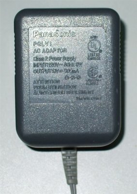 Panasonic國際牌, PQLV1, 9V DC 500mAh 無線電話專用變壓器, 9 成新