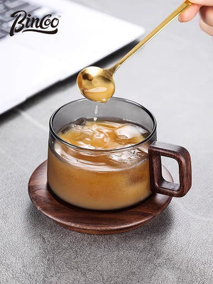日式咖啡杯碟套裝高檔下午茶禮盒裝帶勺高顏值玻璃喝水杯子咖啡用~半島鐵盒