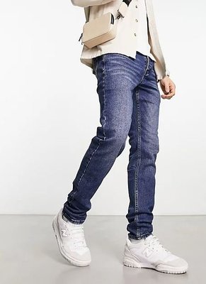 代購WESC skinny jeans合身休閒顯瘦修長洗白丹寧牛仔褲 W28-34