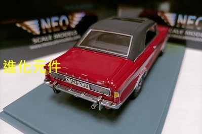 Neo 1 43 福特仿真雙門轎跑車模型Ford P7 20M Coupe RS 紅色黑頂
