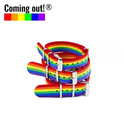 「元氣小店」 COMING OUT!六色彩虹一體式手表帶手鏈腕帶LGBT同志原耽女孩飾品K3H6