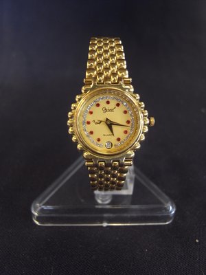 ＊阿威的藏寶箱＊【手錶 --- 愛其華 Ogiva 瑞士 女錶 石英 晶鑽-18K包金 防水，錶帶內圈15.5公分
