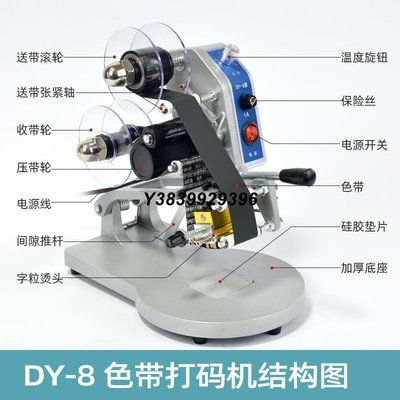 現貨熱銷-DY-8直熱式打生產日期色帶鋼印打碼器手持型塑料袋燙印打碼機