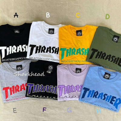 【熱賣下殺價】【Sharkhead】現貨 Thrasher Skate Mag 短T 短袖 圓領 黑 白 GD 火