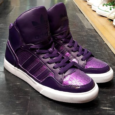 adidas 高筒 EXTABALL W S77397 紫色 白色 亮片 籃球鞋 大鞋舌
