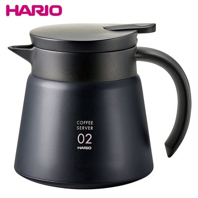 【HARIO】不銹鋼真空保溫咖啡壺600ml-黑 (VHS-60B)