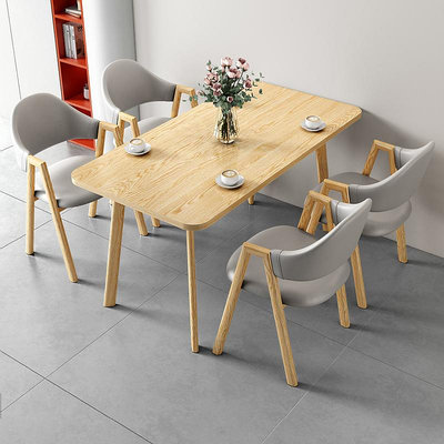 餐桌餐桌家用小戶型現代簡約出租房商用奶茶店簡易長方形飯桌椅子組合