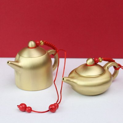 黃銅小茶壺地攤小銅器擺件金屬銅工藝品辦公室茶道茶具純銅把把壺