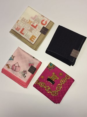 日本製 CELINE 純棉絲巾 手帕 全新