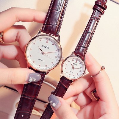 新款手錶女 百搭手錶女珂紫kezzi手錶個性簡約情侶錶休閑商務男錶潮女學生皮帶防水腕錶