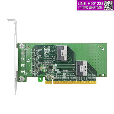 LINKREAL聯瑞LRNV9F14 PCIE 4.0 X16轉2口SFF-8654 8I擴展卡轉接支持U.