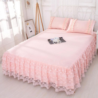 韓版公主床罩床裙式單件蕾絲花邊床單保護套1.8x2.0x2.2m床套夏天