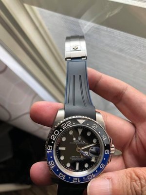 老P玩錶 橡膠錶帶 雙色款 含釦 rolex 可剪裁 20mm omega 海馬300M 可用 IWC