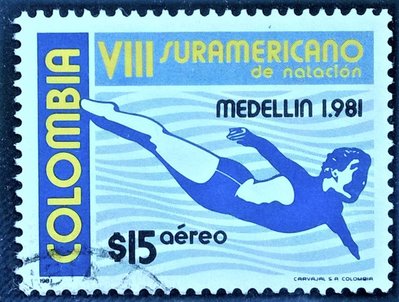 [QBo小賣場] 哥倫比亞 1981 第八屆南美游泳錦標賽 1全 #5128