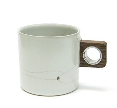 《GIF-Tea》#章格銘#「迷工造物」滿釉木把咖啡杯〔有墨線／無墨線〕