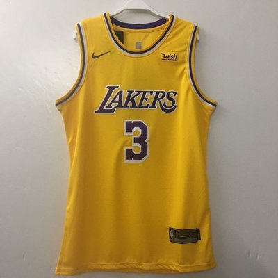 【熱賣精選】 NIKE湖人隊詹姆斯23號黃色籃球服套裝戴維斯3號球衣庫茲馬0號科比24號