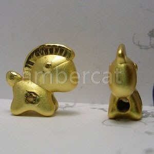 琥珀貓~【990純銀鍍24K金】造型珠~A0352款~馬上有錢~一個