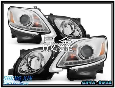 《晟鑫》全新 凌志 LEXUS GS300 GS350 HID版專用 06-12年 LED燈眉 黑底 銀底 魚眼 大燈組