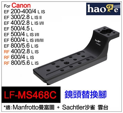 ＠佳鑫相機＠（全新）Haoge號歌LF-MS468C鏡頭替換腳(快拆:曼富圖/沙雀)Canon RF 400 600mm