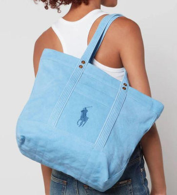 代購Polo Ralph Lauren Logo Cotton-Twill Tote Bag休閒經典托特包