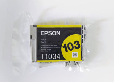 EPSON T1034原廠裸裝墨水匣(黃色) No.103 適用Stylus Office T30/T40W/T1100