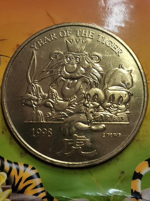 孤品迪士尼1998年45mm銅章紀念章賀卡4797