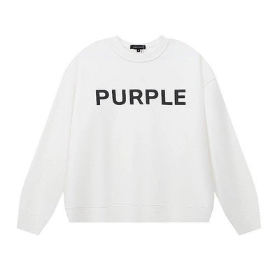 美潮Purple Brand經典款字母印花高品質毛圈寬松百搭圓領衛衣男女