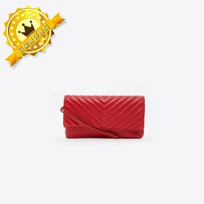 【 精品直購 正品保證】PAZZION  紅色絎縫皮革小包（紅色）9052 皮夾 皮包 新加坡 精品 國際品牌 錢包