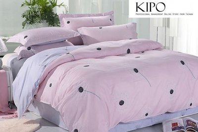 KIPO-精梳綿-雙色蒲公英單人/雙人床包床組四件式NBG029106A