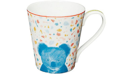 HERMES 可愛熊圖案馬克瓷杯  咖啡杯 250ml  白