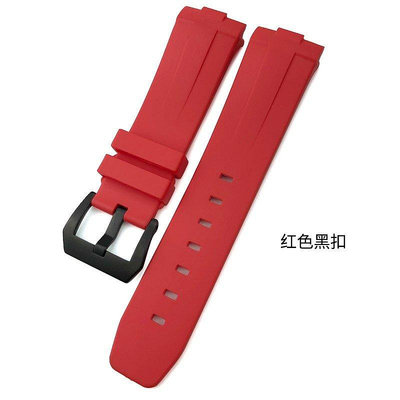 防水硅膠橡膠手錶帶適用于佩沛納海pam441胖大海pam1312配件24mm