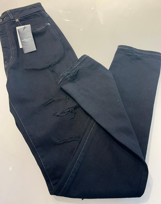 [ RAiNDANiEL ]SAINT LAURENT PARIS法國經典品牌  黑色破壞牛仔褲