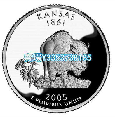 全新美國25分硬幣 50州紀念幣 2005年D版堪薩斯州 24.3mm 紙幣 錢幣 紀念幣【古幣之緣】1656
