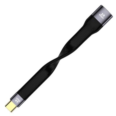 Type-C公對公數據線超短款扁線軟雙頭USB-C充電線筆記本樂悅小鋪