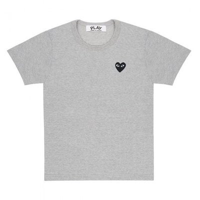 刺繡 愛心 川久保玲 灰色 Comme Des Garçons Play tee 短t M號